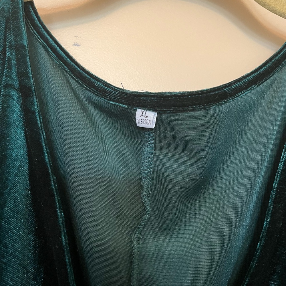 Green Velvet Dress - Picture 2 of 5